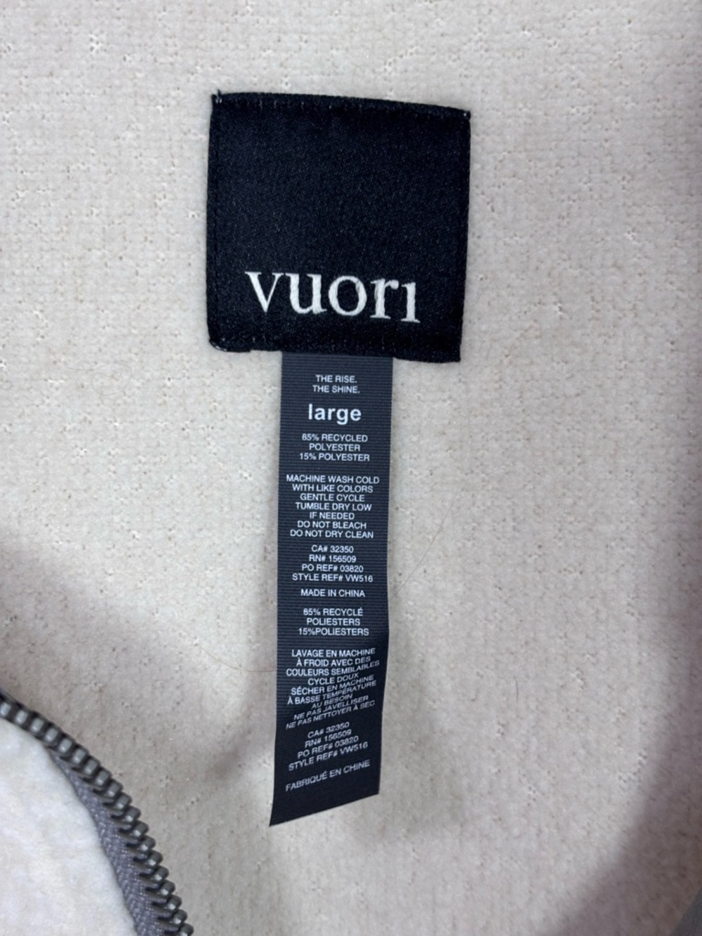 Vuori Alpine Sherpa Jacket Women’s L Cream Gray - Picture 5 of 8